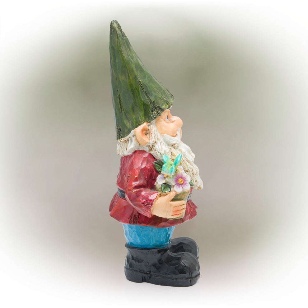 Gnome with Flower Pot Statue