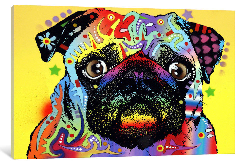 "Pug" Wrapped Canvas Art Print, 40x26x1.5