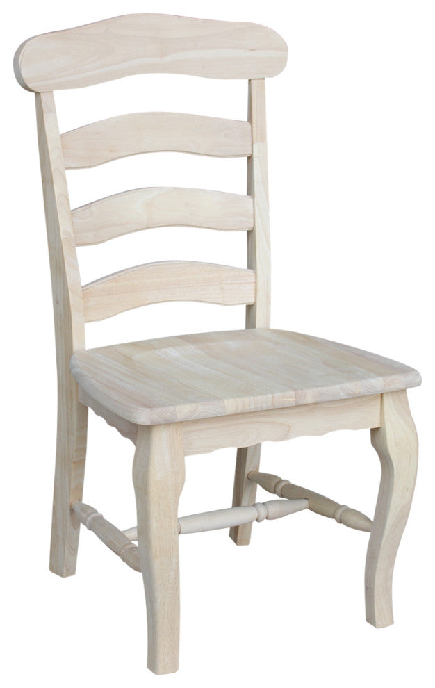 Set of Two Country French Chairs with Solid Seats