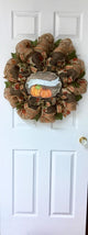 Welcome Friends Burlap Deco Mesh Harvest Wreath