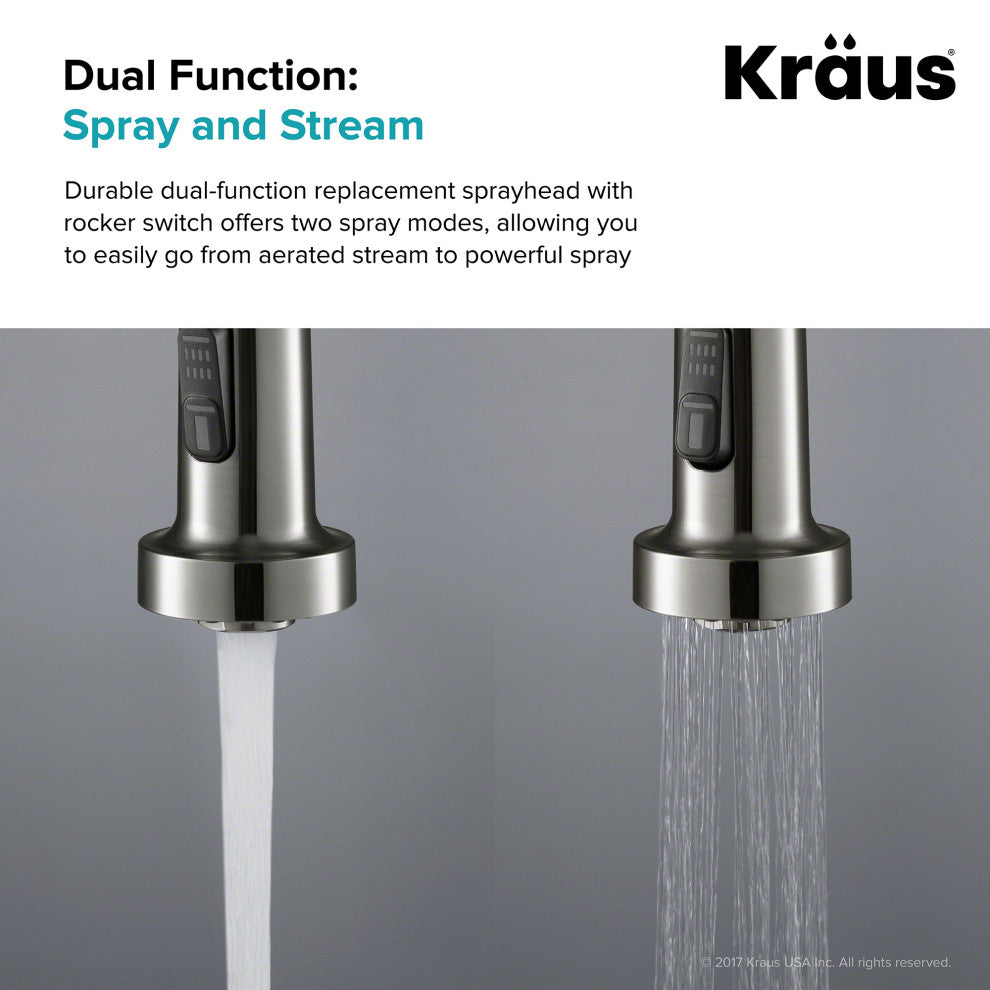 Dual Function Kitchen Faucet Sprayer, Stainless Steel