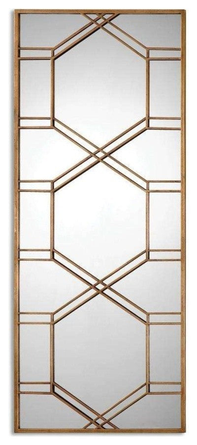 Contemporary 70" Gold Metal Overlay Mirror