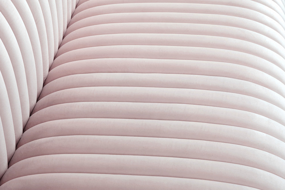 Ravish Velvet Upholstered Chair, Pink, Loveseat