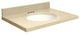 Quartz 25"x22" Vanity Top, White Bowl, Nature's Path, 4" Centerset