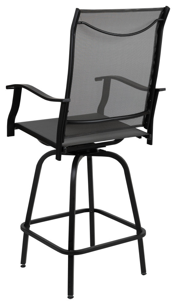 Outdoor Stool - 30 inch Patio Bar Stool / Garden Chair (Set of 2), Gray