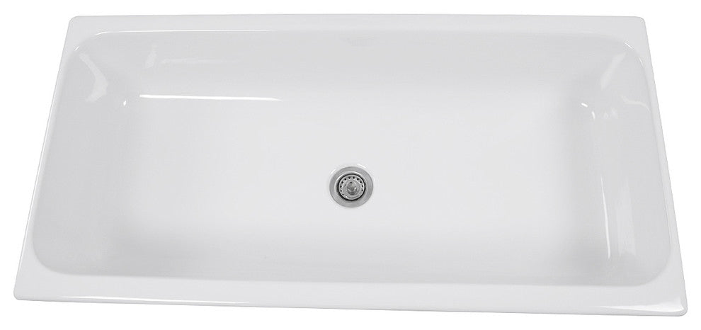 Nantucket Sinks Rectangular Italian Fireclay Vessel Sink, 35.5"