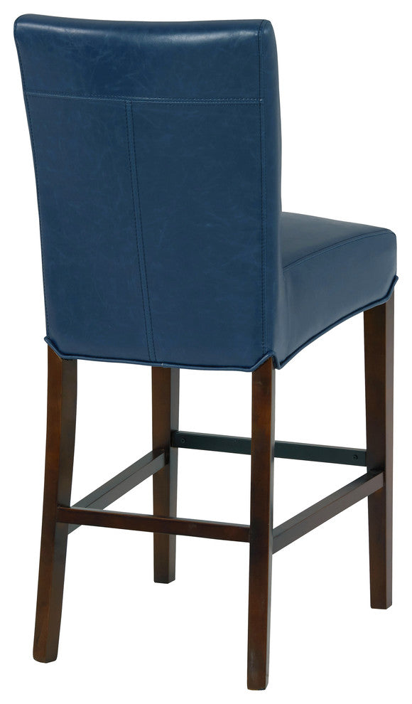 Milton Fabric Stool, Vintage Blue, Counter Stool, Bonded Leather