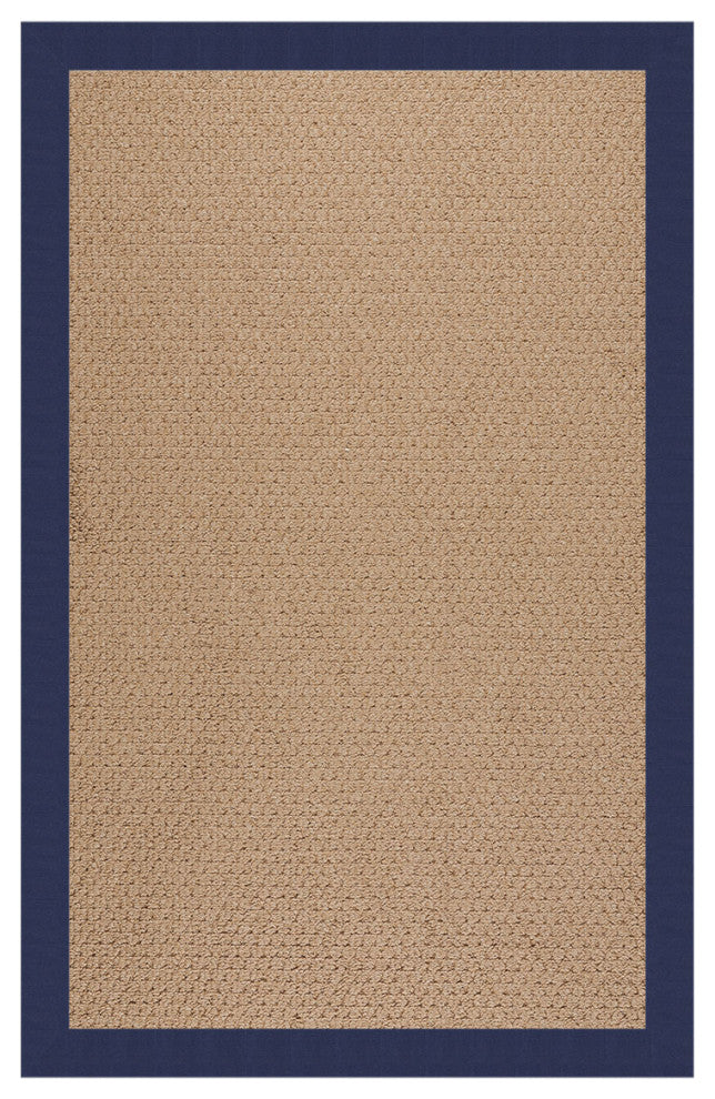 Zoe-Raffia Machine Tufted Rectangle Rug, Navy, 5'x8'