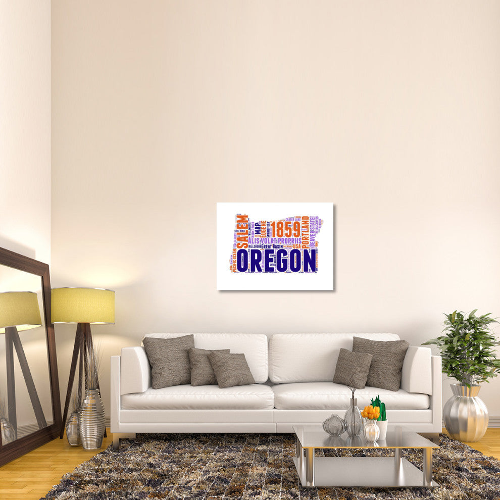 "Oregon Word Cloud Map" Fine Art Print