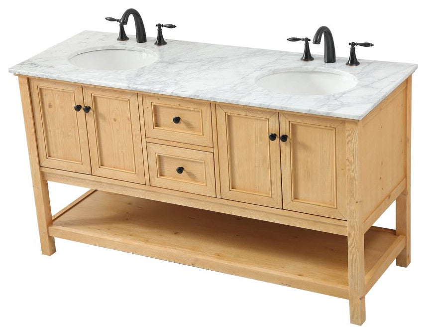 Home Living 22" Transitional Natural Wood-Light Bathroom Vanity