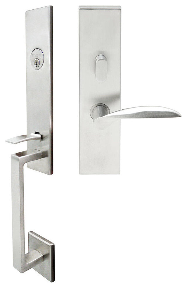 Stratus Lever, Mortise Entry Handleset, Left Hand, Satin Stainless Steel