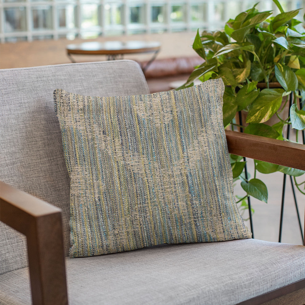 Plutus Blue Diamond Jacquard Luxury Throw Pillow, 18"x18"