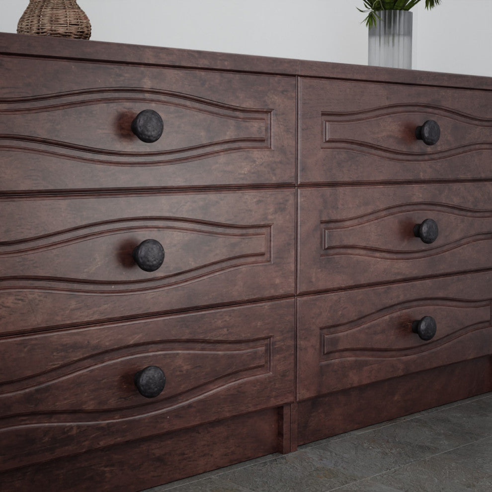 Round Black Wrought Iron Cabinet Knob Pull