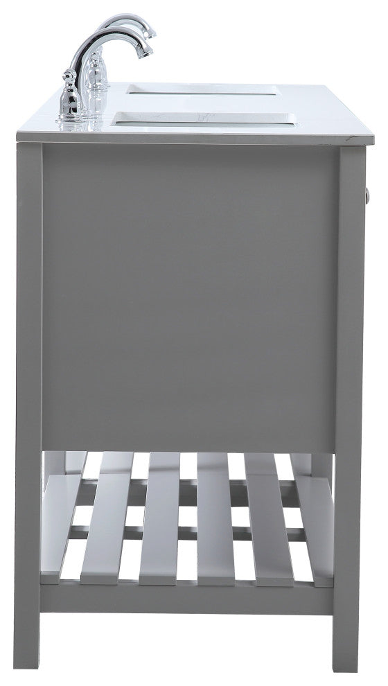 Grey 72" Double Sink Bathroom Vanity