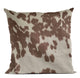 Plutus Brown Cowhide Animal Luxury Throw Pillow, 20"x20"