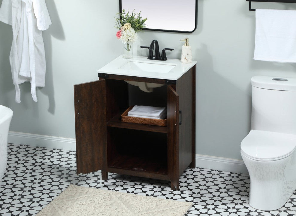 Home Living 19" Farmhouse Expresso-Light Bathroom Vanity