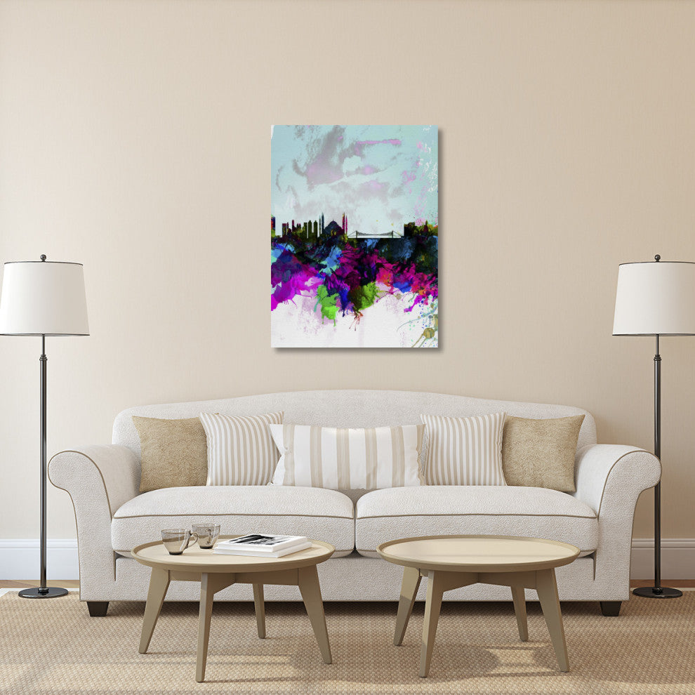 "Istanbul Watercolor Skyline" Fine Art Print