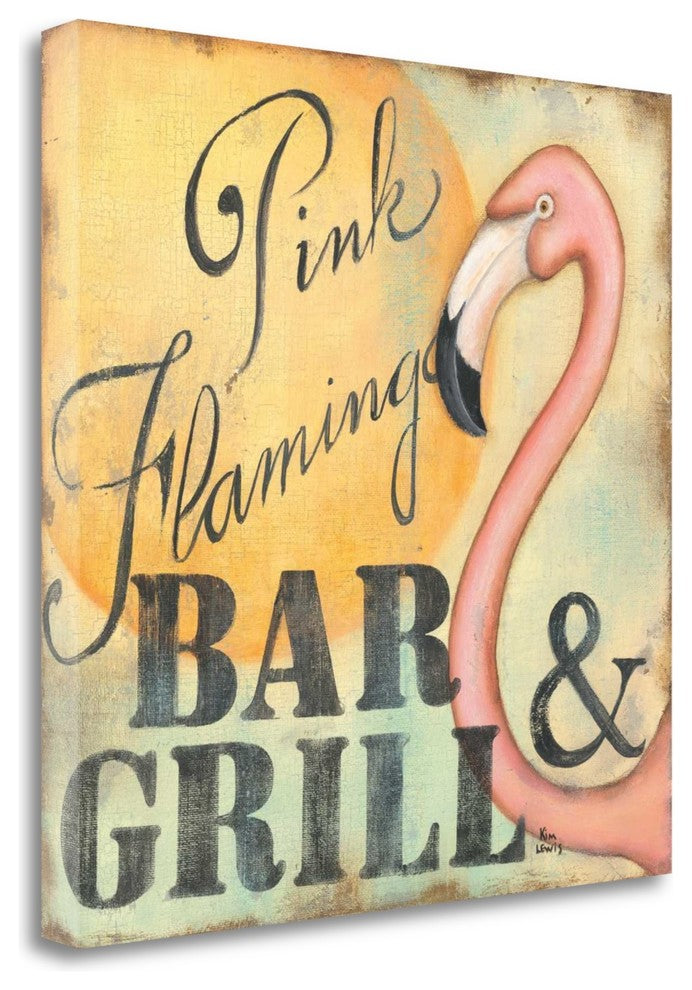"Pink Flamingo" By Kim Lewis, Giclee Print on Gallery Wrap Canvas, Ready to Hang