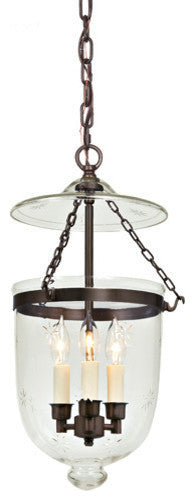 Medium Bell Jar Lantern With Star Glass, Oil Rubbed Bronze