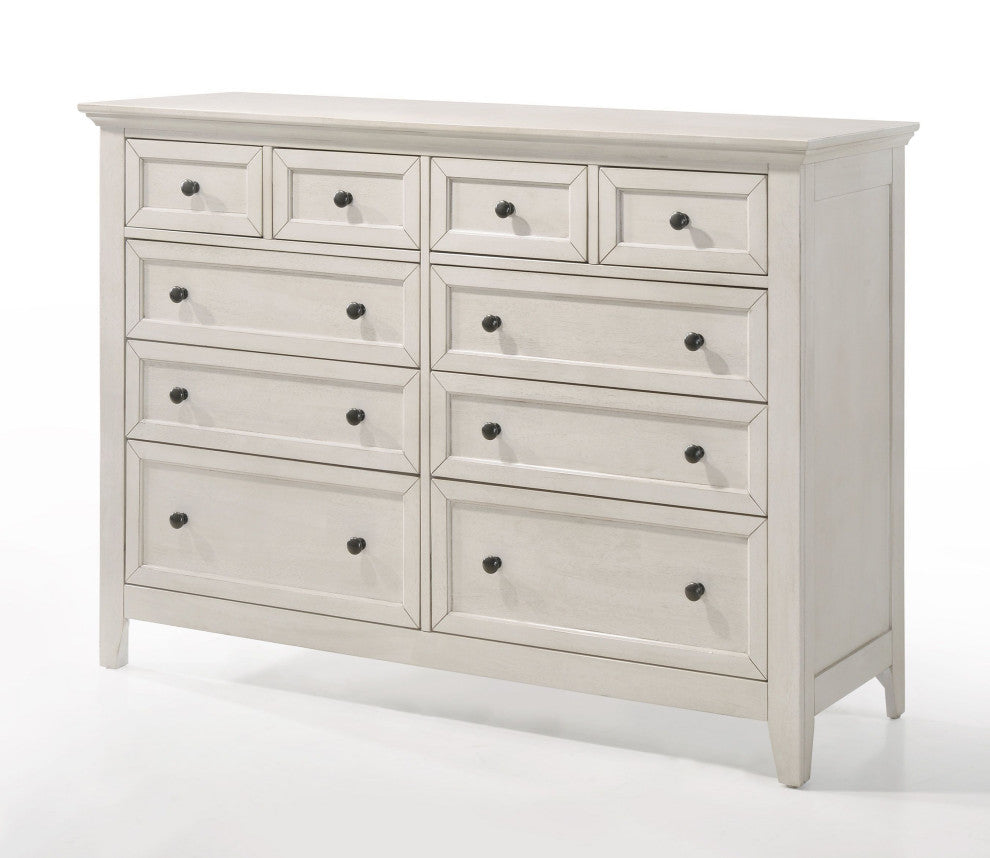 San Mateo 10-Drawer Dresser, Rustic White
