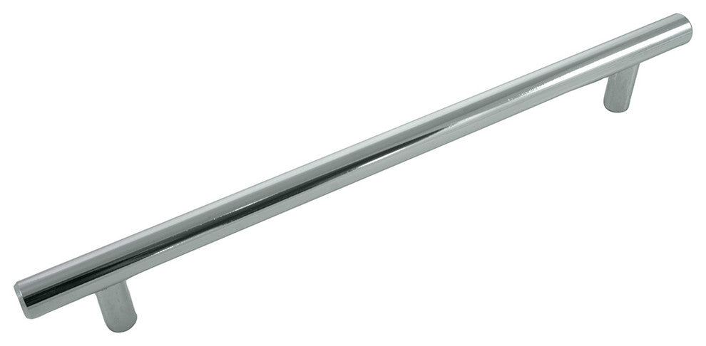 Steel T-Bar Pull - Polished Chrome - 192mm c/c - 241mm o/a