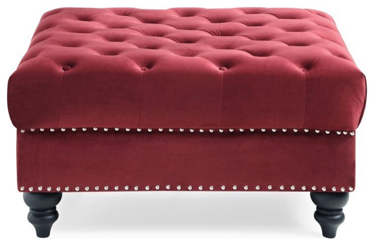 Nola Ottoman, Burgundy