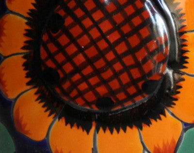Sunflower Talavera Round Flower Vase