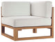 Upland Outdoor Patio Teak Wood Corner Chair - Natural White