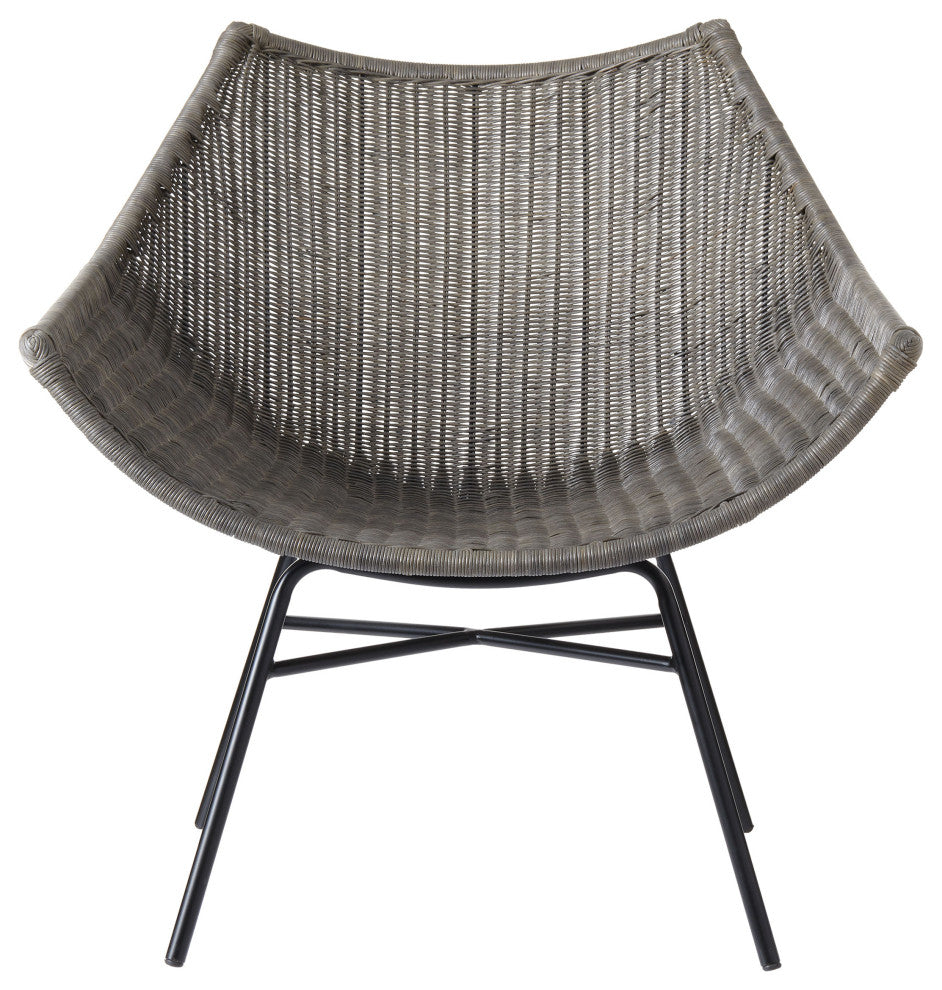 Kamala Gray Stained Rattan Lounge Chair