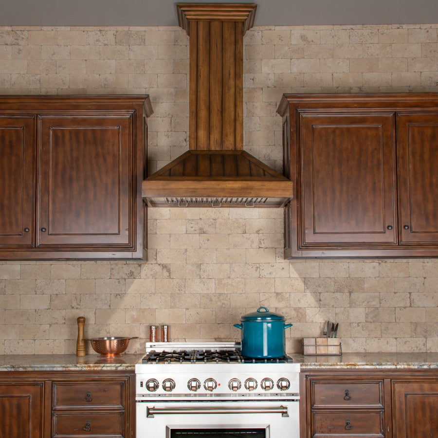 ZLINE 30" Wooden Wall Mount Range Hood in Rustic Light Finish (KPLL-30)