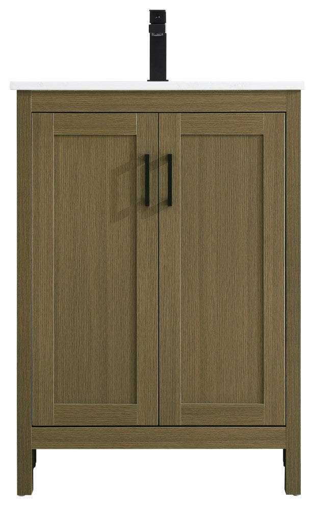 Home Living 24" Single Bathroom Vanity, Chestnut Brown