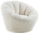 Dream White Faux Sheepskin Fur Swivel Accent Chair