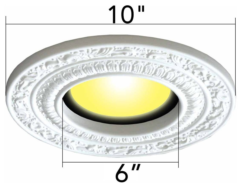 Spot Light Trim Medallions 6" ID White Urethane Pack of 5 Renovators Supply