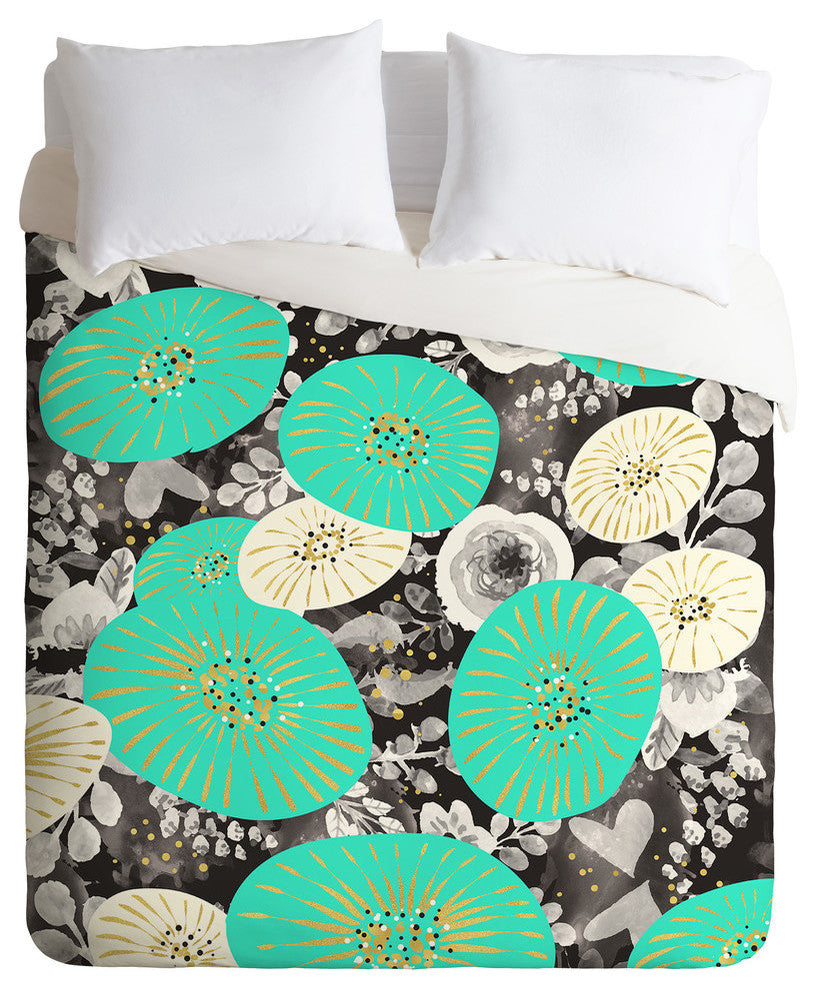 Marta Barragan Camarasa Galaxy of Flowers Duvet Cover, 88"x104"