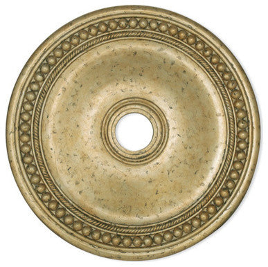 Wingate Ceiling Medallion, White, Hand Applied Winter Gold