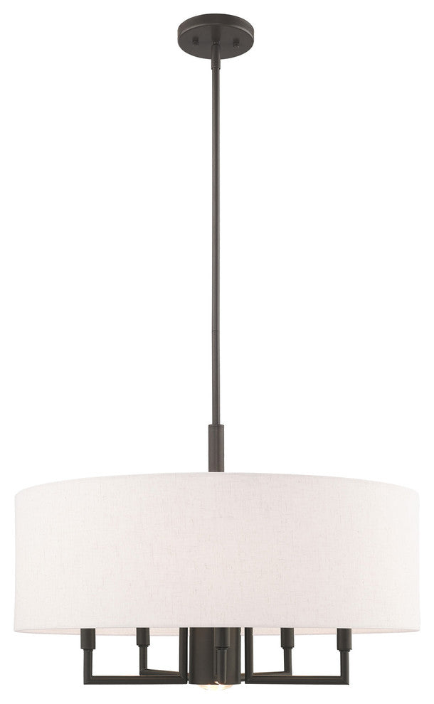 Meridian 5 + 1 Light Pendant Chandelier, English Bronze