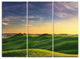 "Green Rural Rolling Hills Tuscany" Metal Wall Art, 3 Panels, 36"x28"