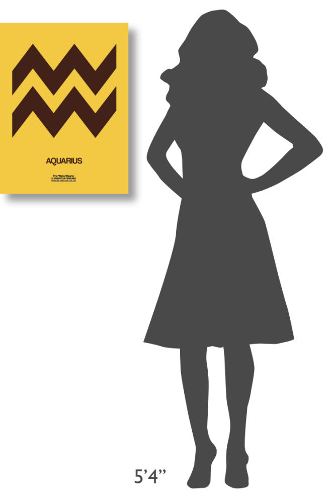 "Aquarius Zodiac Sign Brown" Fine Art Print