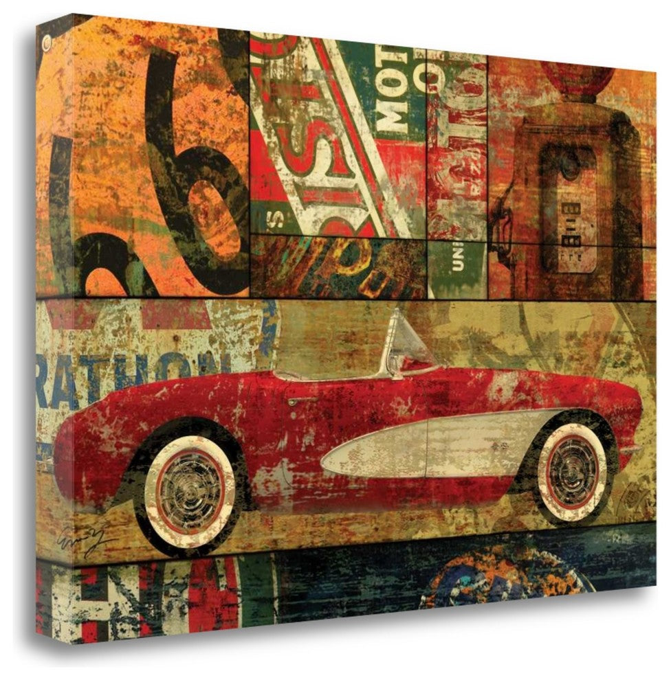 "Cruisin On 66 I" By Eric Yang,Ready to Hang Giclee Print on Gallery Wrap Canvas