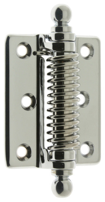 Solid Brass Heavy Duty Spring Screen Door Hinges, Ball Finials, Pair, Polished C