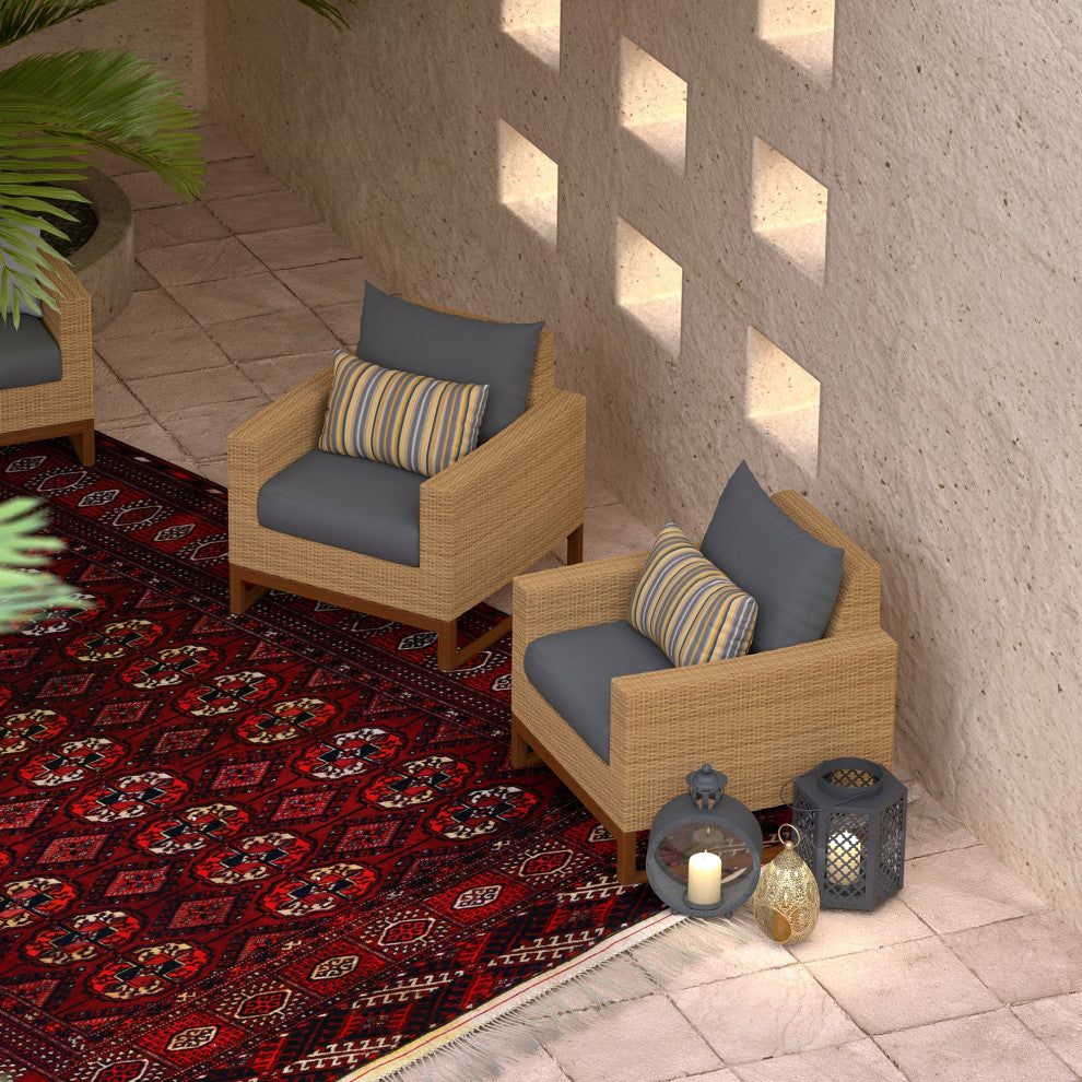 Mili 2 Piece Sunbrella Outdoor Patio Club Chairs, Charcoal Gray