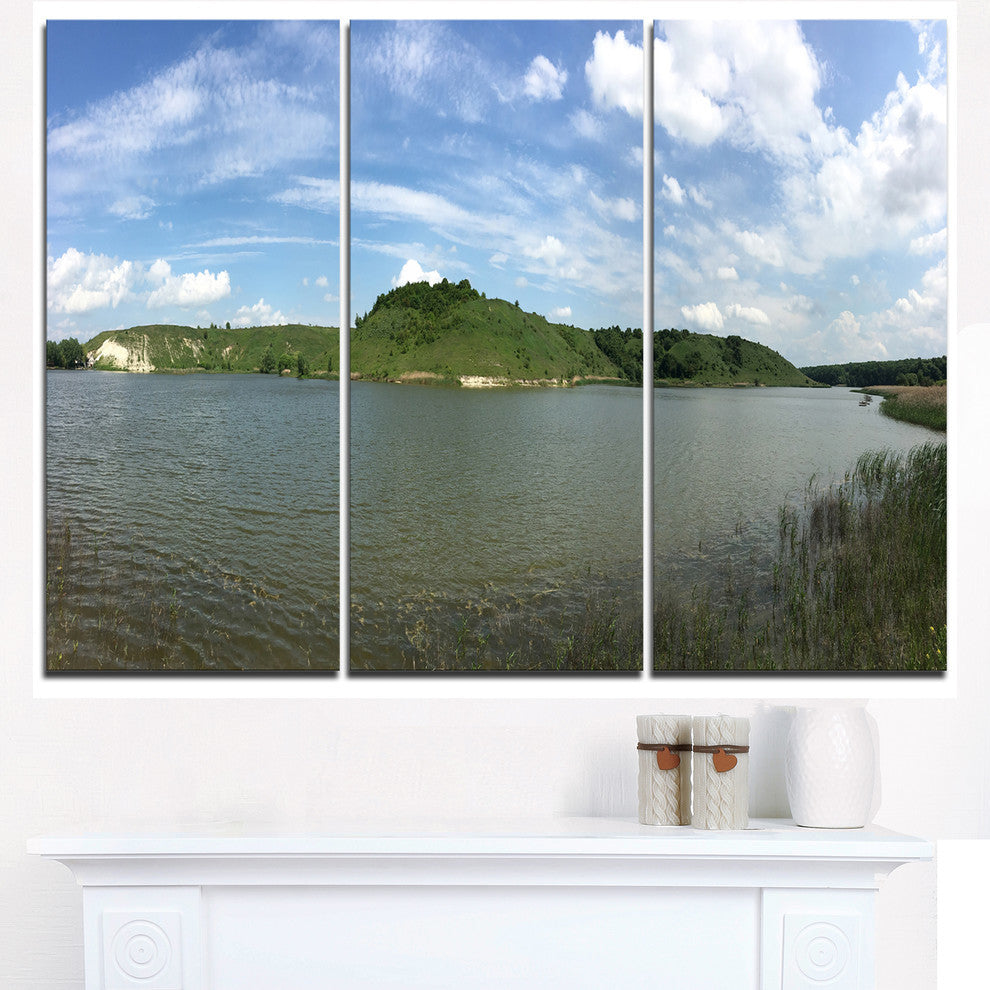 "Wide Lake Trees Sky Landscape" Metal Wall Art, 3 Panels, 36"x28"