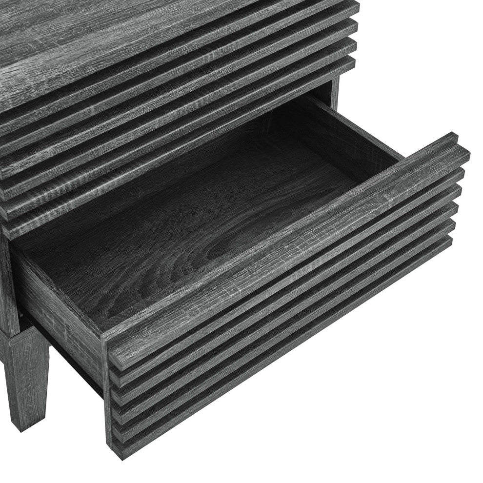 Render Two-Drawer Nightstand, Charcoal