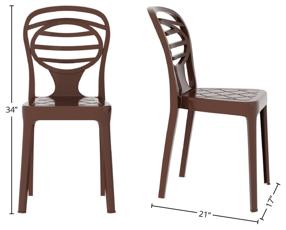 Kova Resin Patio Chair Set of Two, Brown