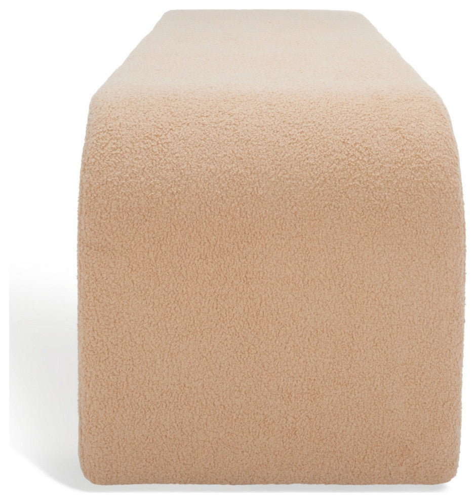 Safavieh Couture Caralynn Boucle Bench, Tan