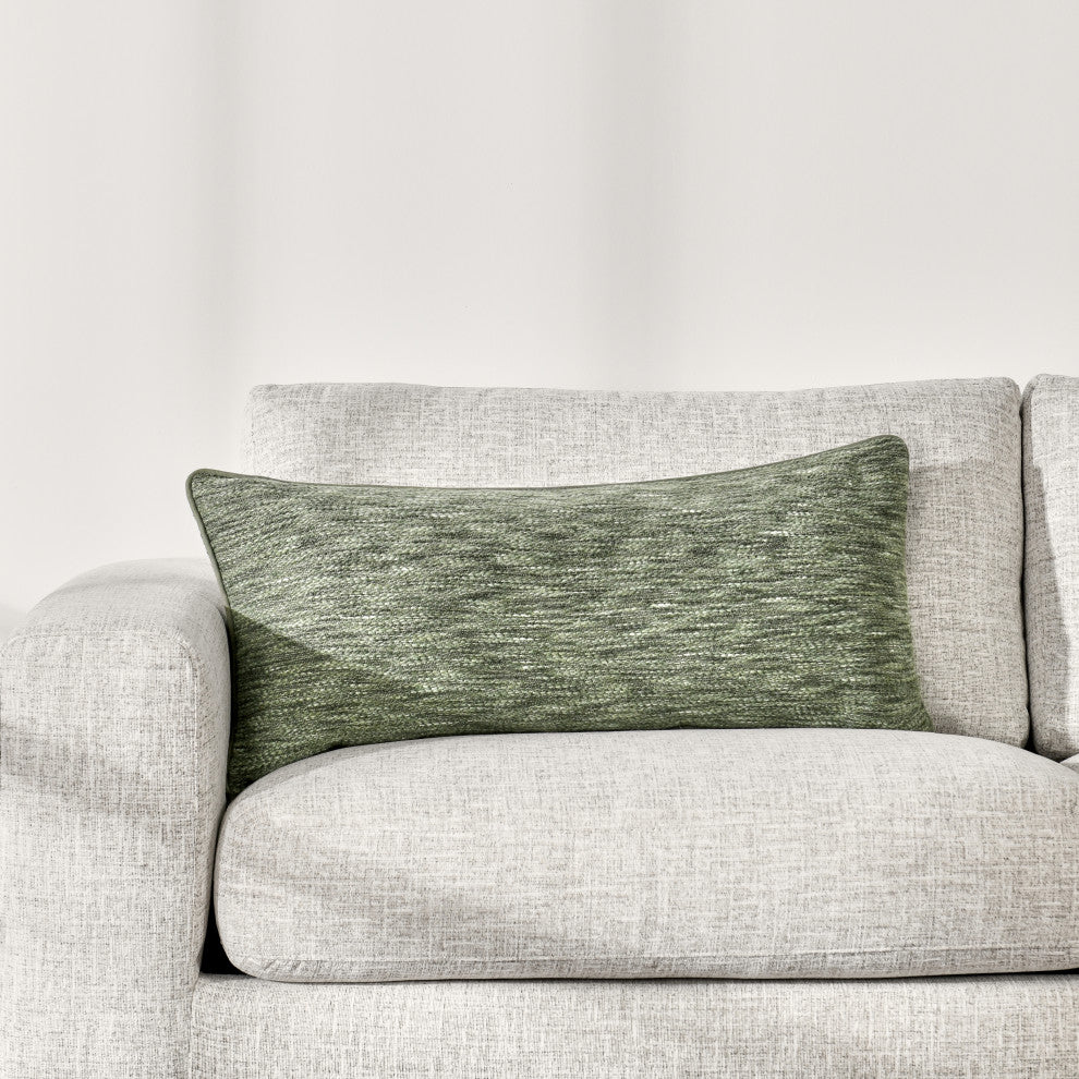 Sharma Cotton Blend Throw Pillow by Kosas Home, Cedar Green, 14x26