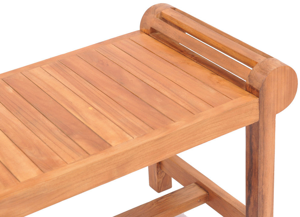 Teak Wood Lutyens Outdoor Patio Backless Bench made from A-Grade Teak Wood
