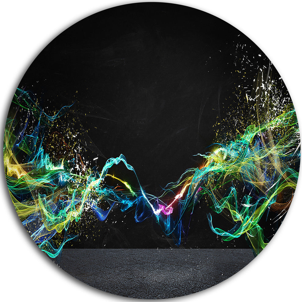 Abstract Motion Banner, Contemporary Round Wall Art, 36"