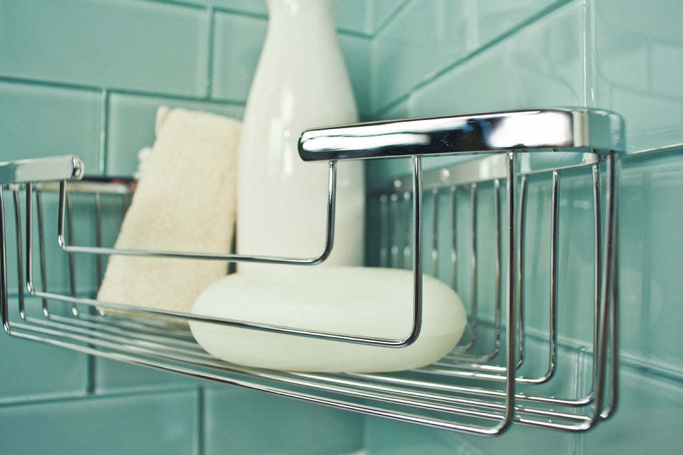 Promessa Corner Soap Basket, Brushed Nickel, Extra Deep