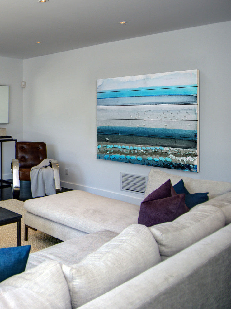 "Spiagga" UV Ink Print on White Wood60"x40", 60"x40"